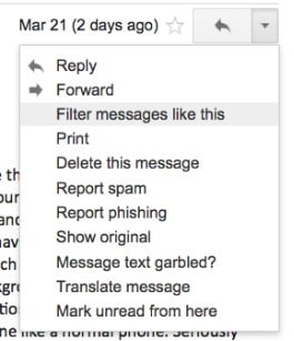 Gmail Filter Settings