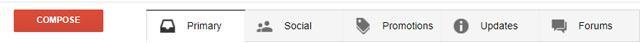 Gmail inbox tabs