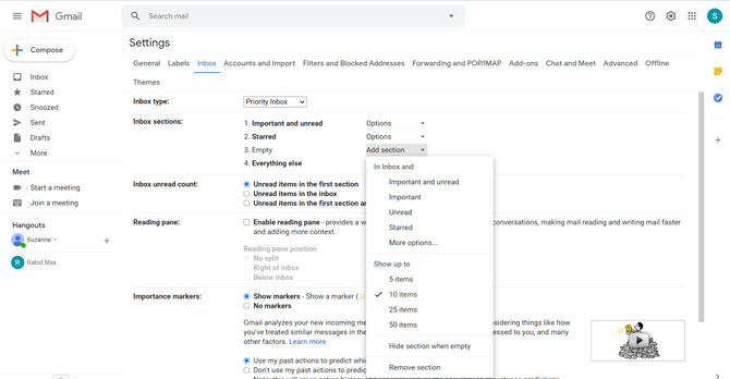 Configuración de la bandeja de entrada prioritaria de Gmail