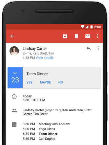 Gmail RSVP Android