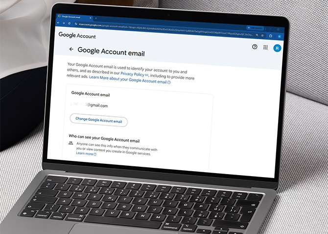GMail's new email address change feature.