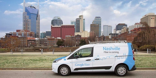 Google Fiber truck in Nashville, TN