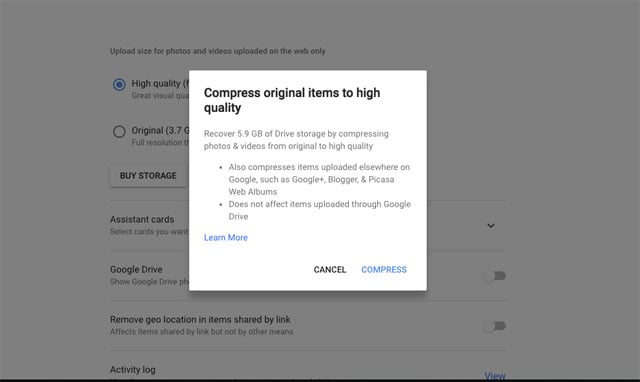 Free up storage in Google Photos