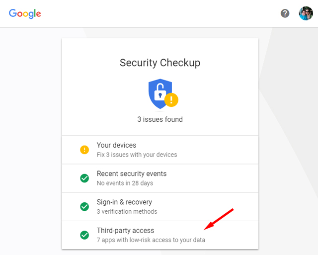 Google Security Checkup