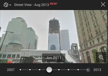 Google Street View of NYC's Freedom Tower, 2011