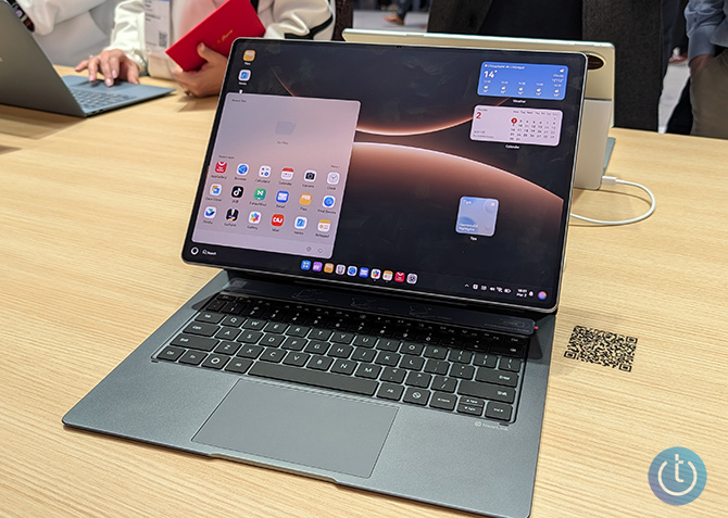 Huawei MatePad Edge shown from the front with its keyboard