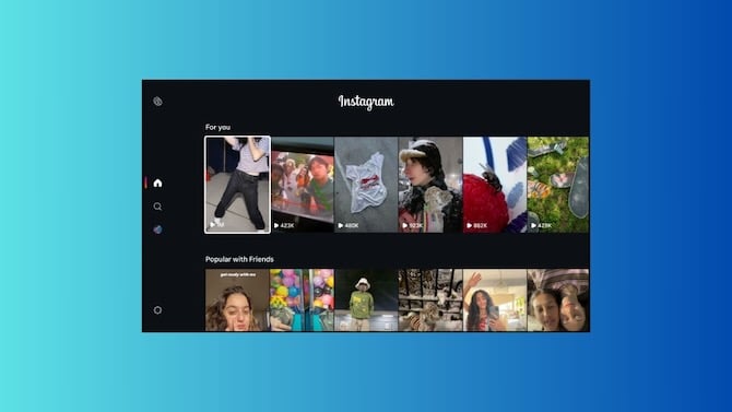 TV screen full of instagra, short video windows