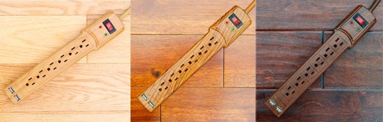 Invisiplug faux wood surge protector