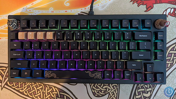 The Keychron Black Myth Wukong keyboard is shown from the top down.