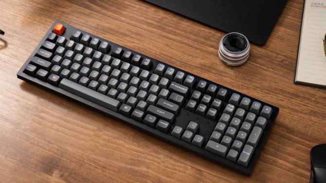 Keychron K10 Max keyboard on a desk