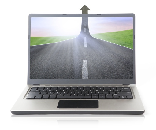 Open Internet concept image on laptop