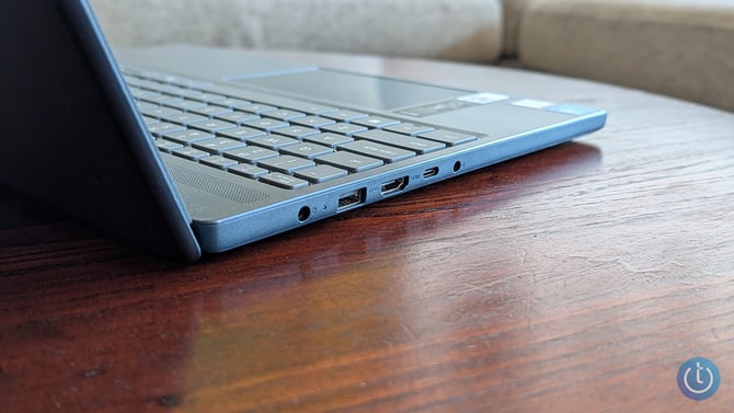 Close-up shot of the Lenovo IdeaPad Slim 3i ports on the side