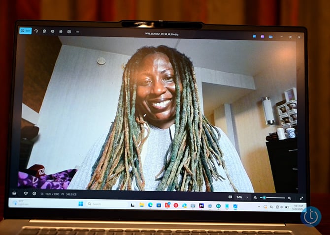 I love the color accuracy I got from the IdeaPad's 1080p webcam.