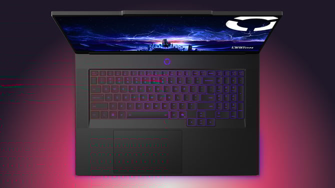 Lenovo Legion 9i Gen 10 shown from the top down when open
