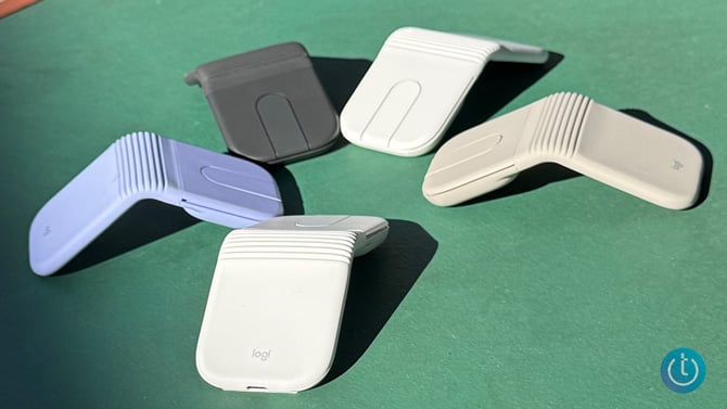 The Logitech Mobi Fold is available in Graphite, Off White, Lilac, and Sand.
