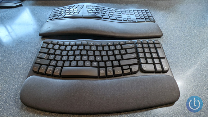 Logitech Ergo K860 shown at the top with the Keys Wave below it.