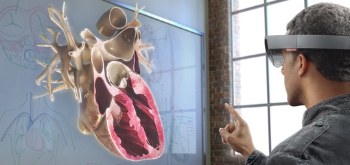 Man using Microsoft HoloLens