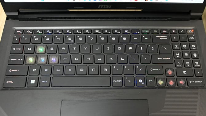 MSI Raider 16 Max keyboard