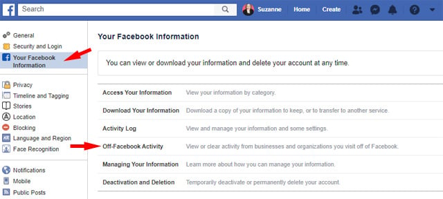 Administre cómo se rastrea su actividad fuera de Facebook