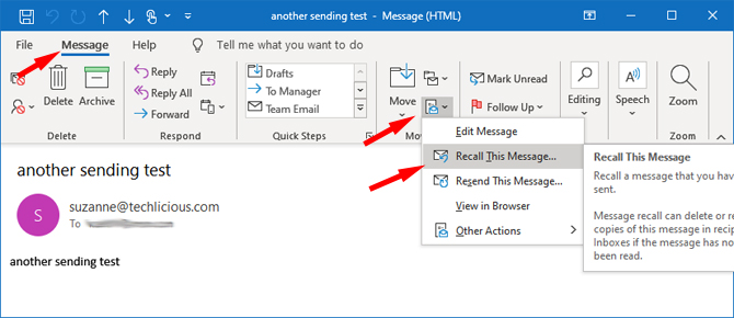 How To Recall An Email In Outlook