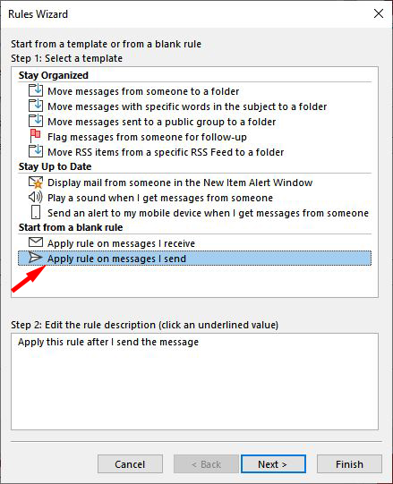 Outlook Rules Wizard