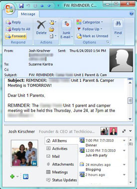 Outlook Social Connector