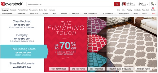 Overstock.com front page