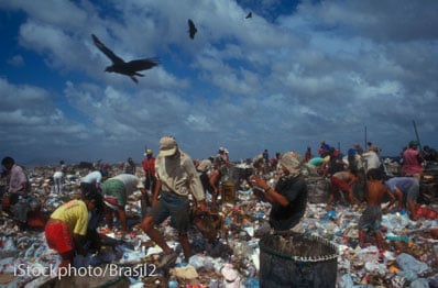 People working landfill