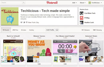 Pinterest Techlicious boards