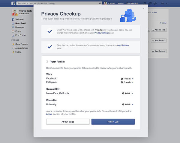 popsugar facebook get privacy checkup