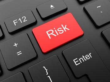 Risk button on a computer keyboard