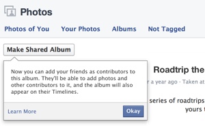 Shared Albums on Facebook