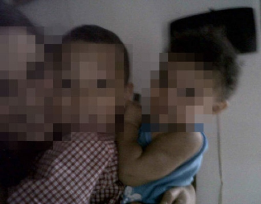 pixelated photo of Sondra Prince and her family