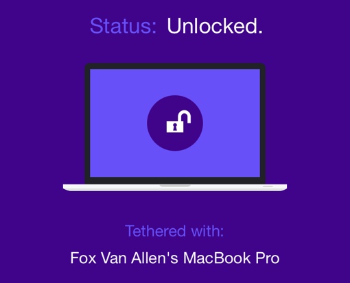 Tether iPhone proximity lock app