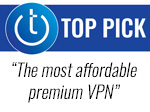 Techlicious Top Pick award logo with quote - the most affordable premium VPN