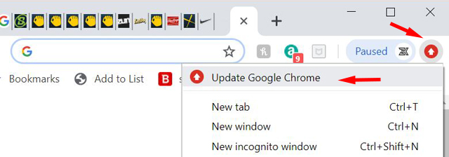 Chrome needs to be updated