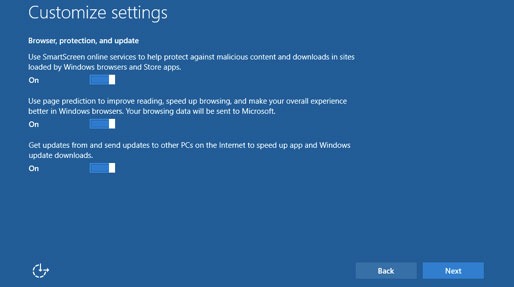 Windows 10 settings: leave SmartScreen on