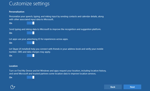 Windows 10 Personalization Settings