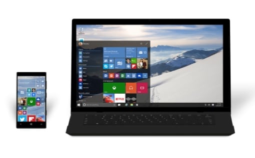 Windows 10 Start Menu on a laptop and phone