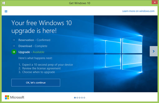 Windows 10 Upgrade Available