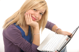 woman with netbook