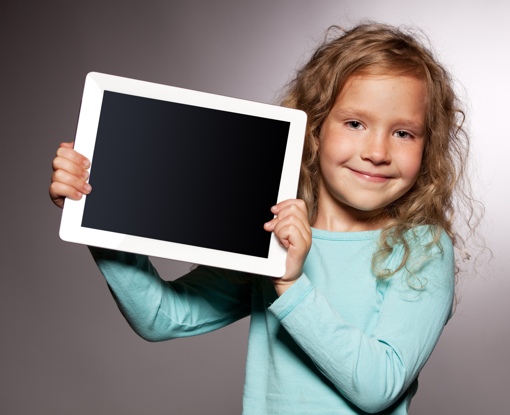 Young child with tablet