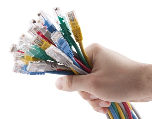 bundle of ethernet cables