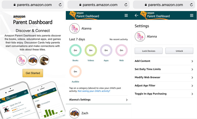 Amazon Parent Dashboard