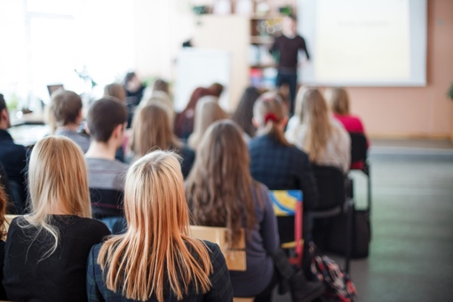 College students at a lecture