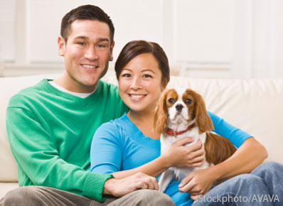 couple with dog