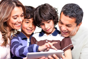 Family with Tablet Computer