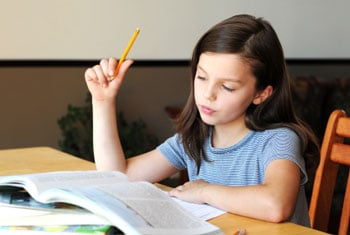 Girl doing homework