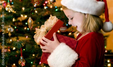 Girl with Christmas gift