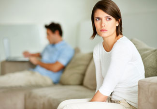 Unhappy couple